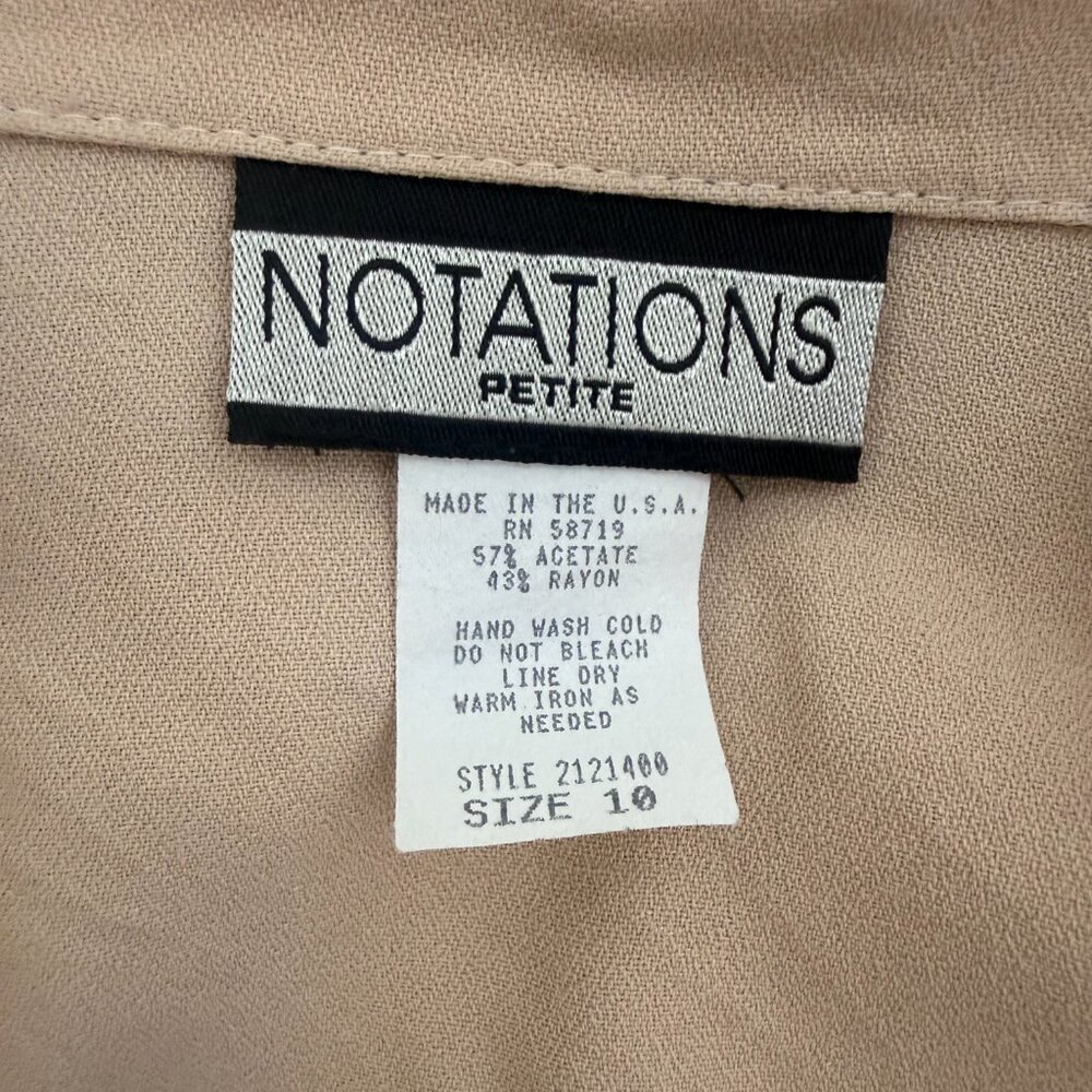 Vintage Notations Petite Button-Front Blouse | Sz 10P - Picture 9 of 9